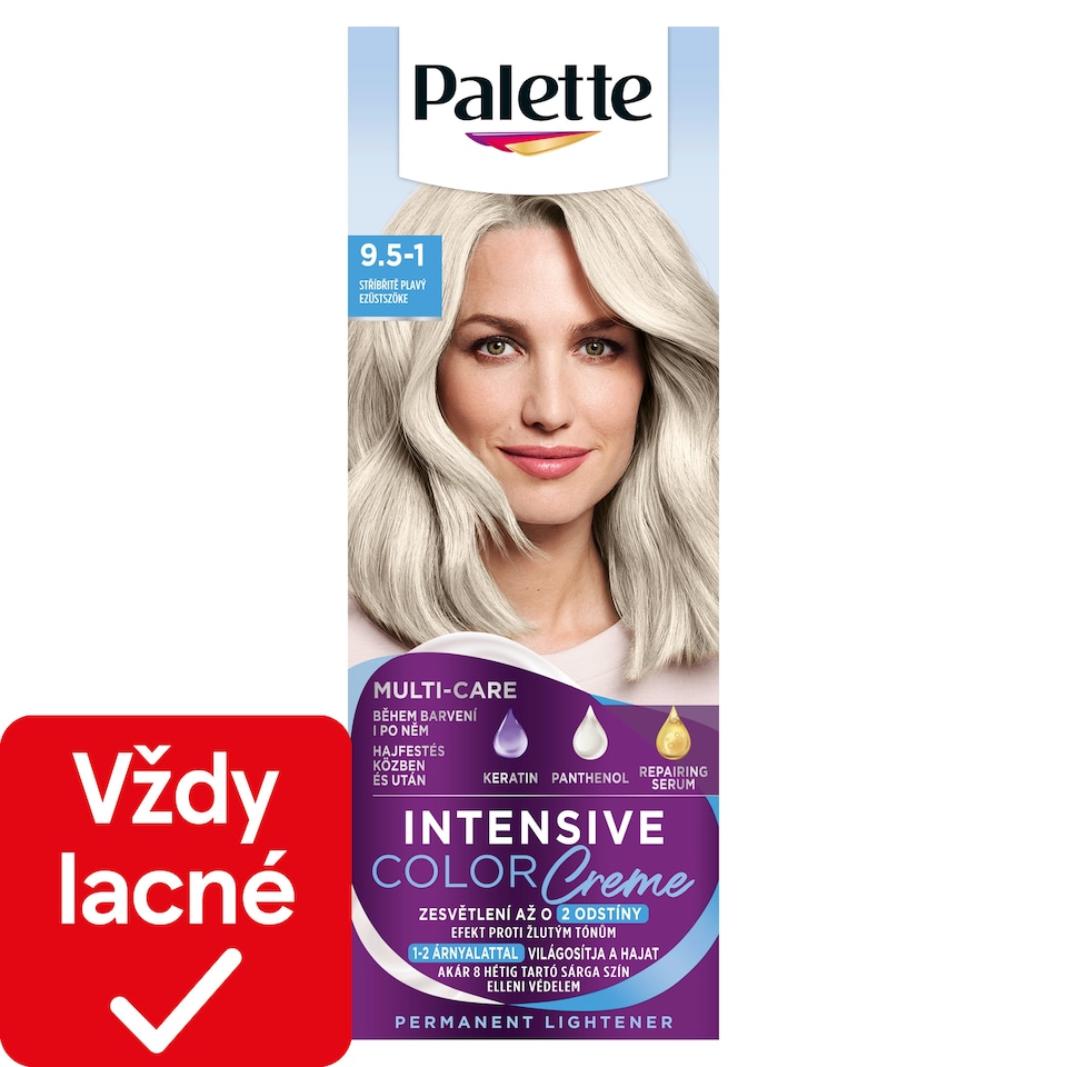 obrázok 1 z Palette Intensive Color Creme farba na vlasy Striebroplavý 9.5-1