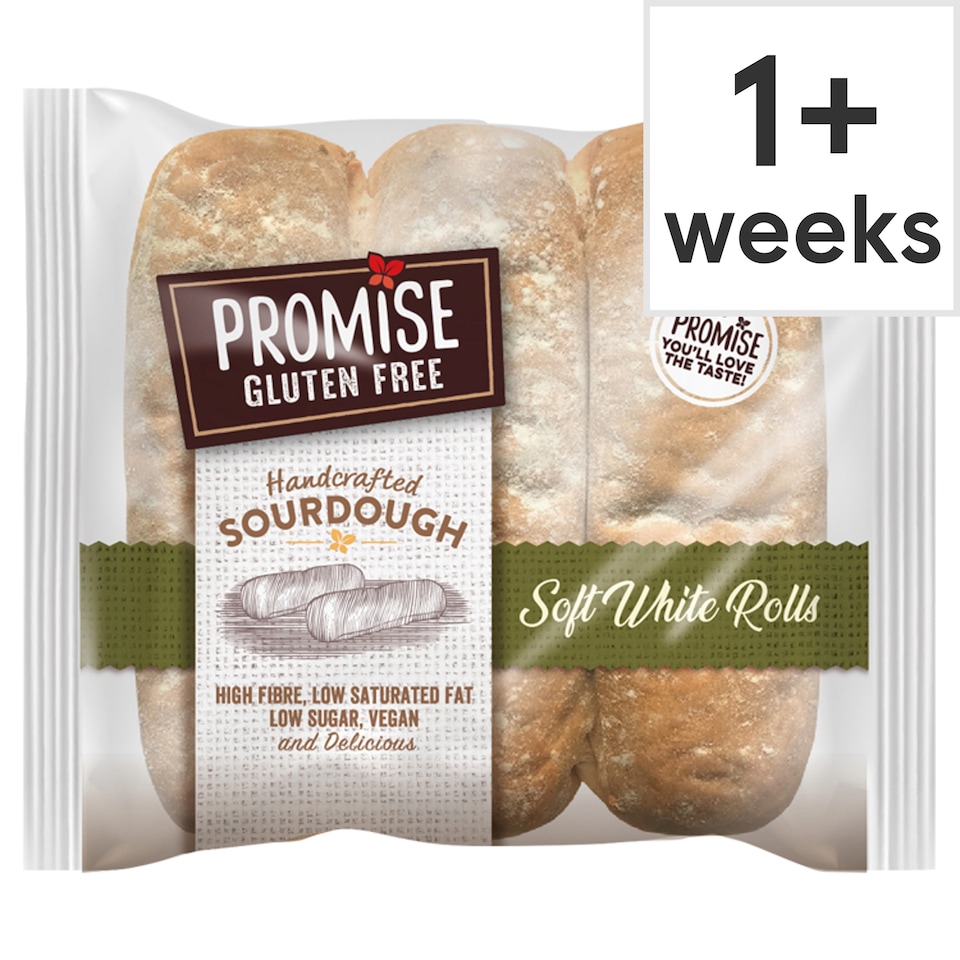 Promise Gluten Free S/Dough Soft White Rolls 3 Pack 210G