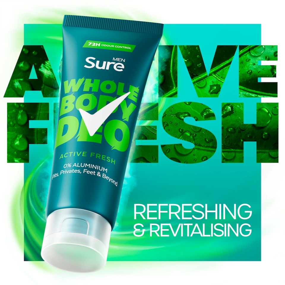 image 1 of Sure Men Active Fresh Whole Body Deodorant Cream 72h Odour Control 75ml