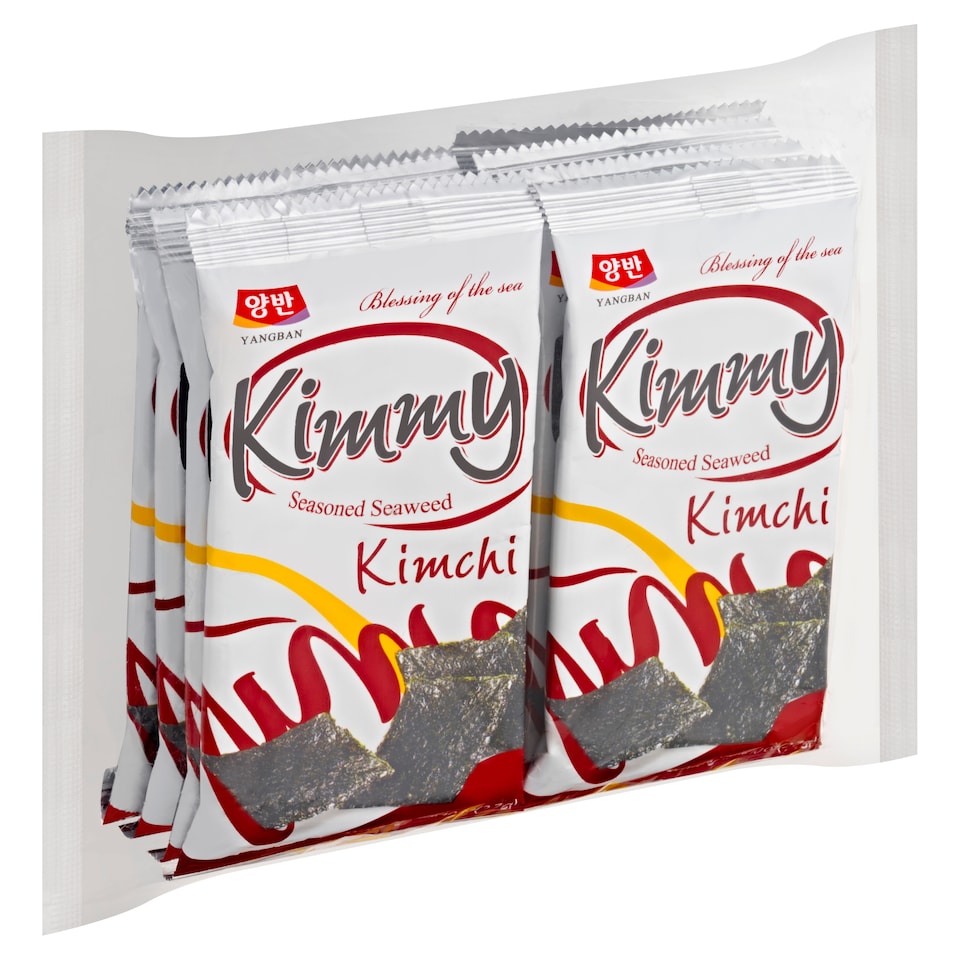 Yangban Snack z řasy nori s příchutí kimchi pražený 8 x 2,7g (21,6g)