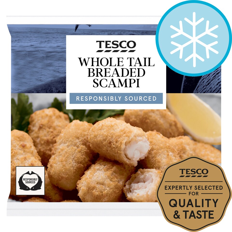 Tesco Wholetail Breaded Scampi 280G