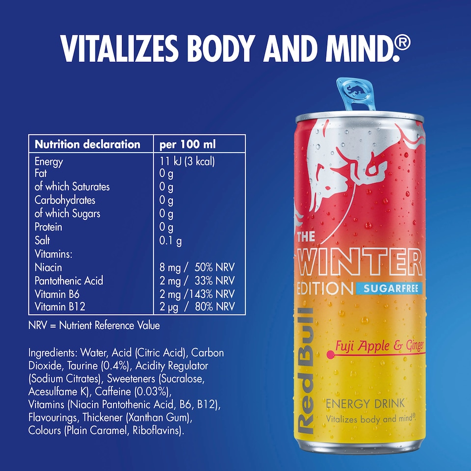 image 1 of Red Bull Sugar Free Winter Apple & Ginger Edition Energy Drink 473ml
