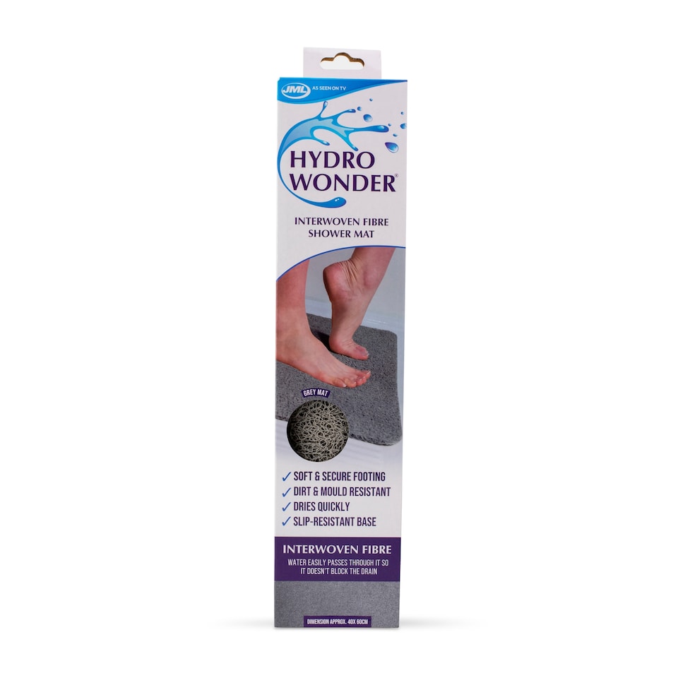 Hydro Wonder Interwoven Shower Mat Grey