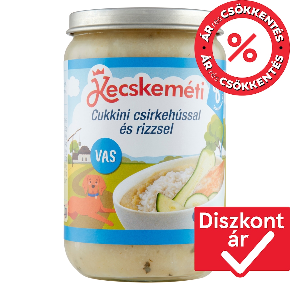 Kecskeméti cukkini csirkehússal és rizzsel bébiétel 8 hónapos kortól 220 g