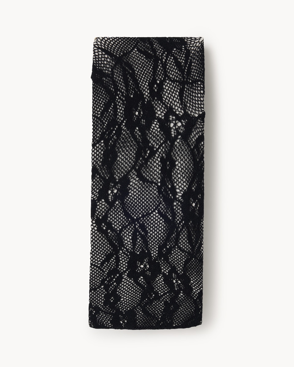 image 1 of F&F Lace Pattern Fashion Tights in Black