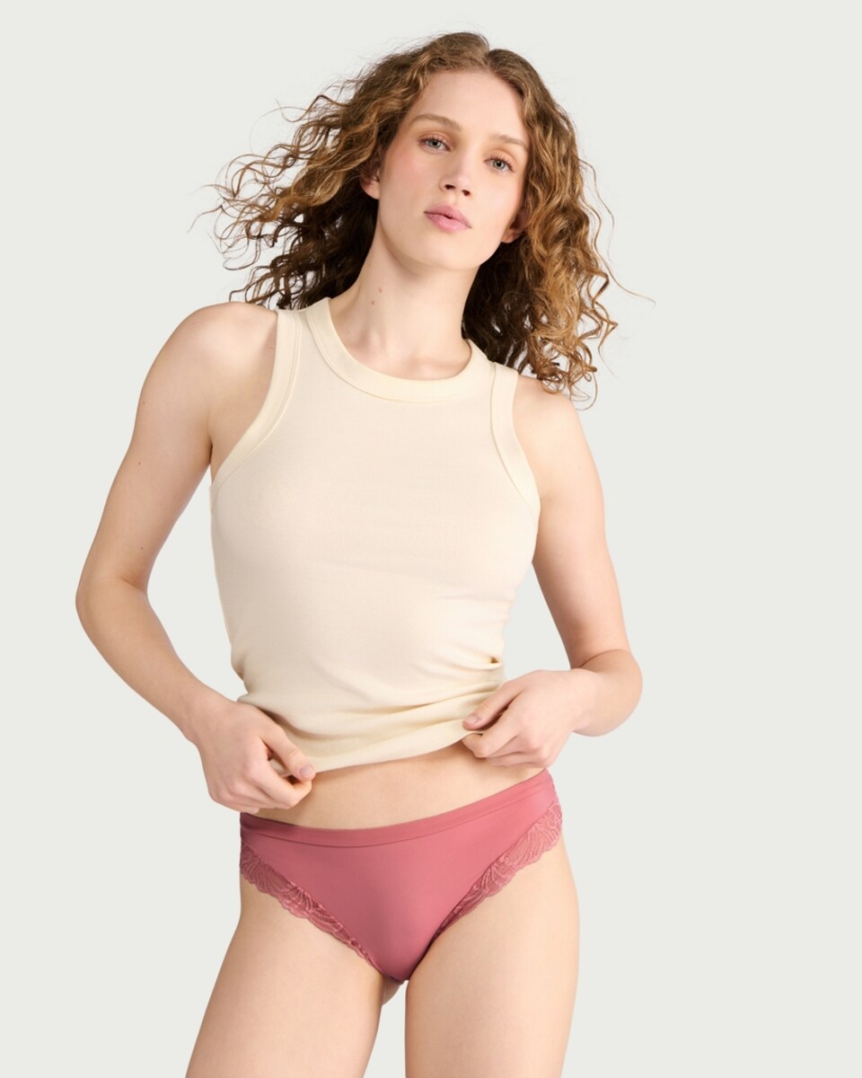 image 1 of F&F 3-Pack Lace Trim High Leg Knickers in Multi