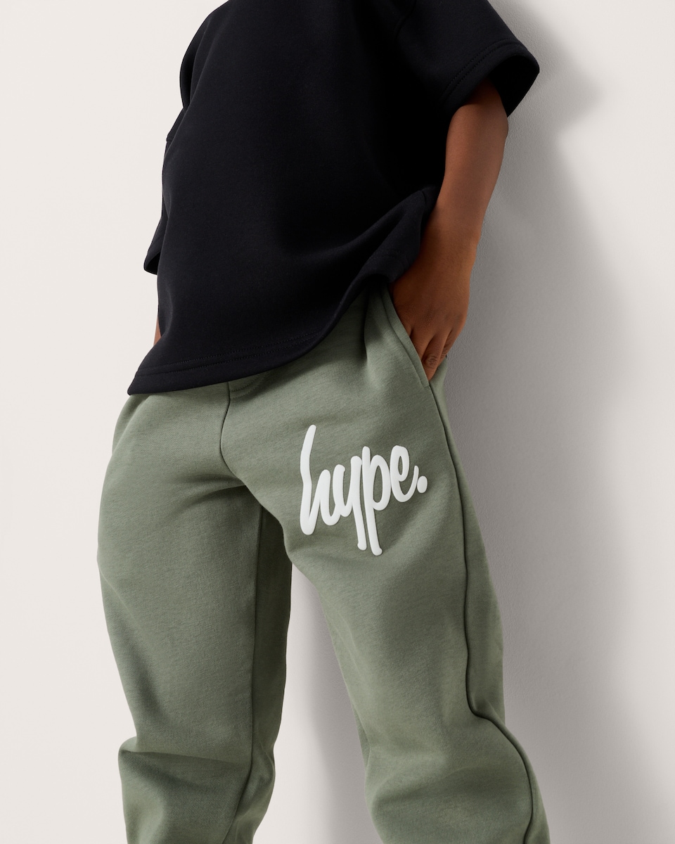 image 1 of Hype Cotton Rich Cuffed Joggers in Khaki