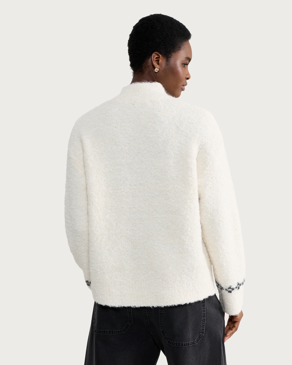 image 1 of F&F Fair Isle Knit Jumper With Wool in Cream