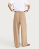 image 4 of F&F Pleated Wide Leg Joggers in Beige