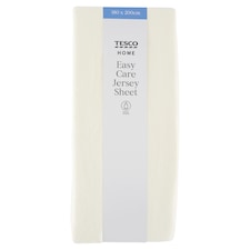 Tesco Home Easy Care Jersey Cream Sheet 180 x 200 cm