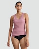 image 2 of F&F Soft Touch Ribbed Lace Trim Thermal Cami Top in Pink