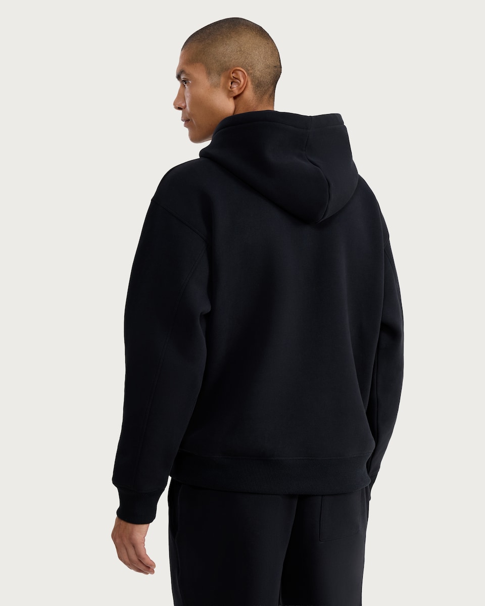 image 1 of F&F Heavyweight Kangaroo Pocket Oversized Hoodie in Black