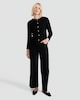 image 1 of F&F Cotton Rich Boucle Textured Cardigan in Black