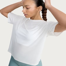 F&F Active Modal Rich Short Sleeved T-Shirt in Cream