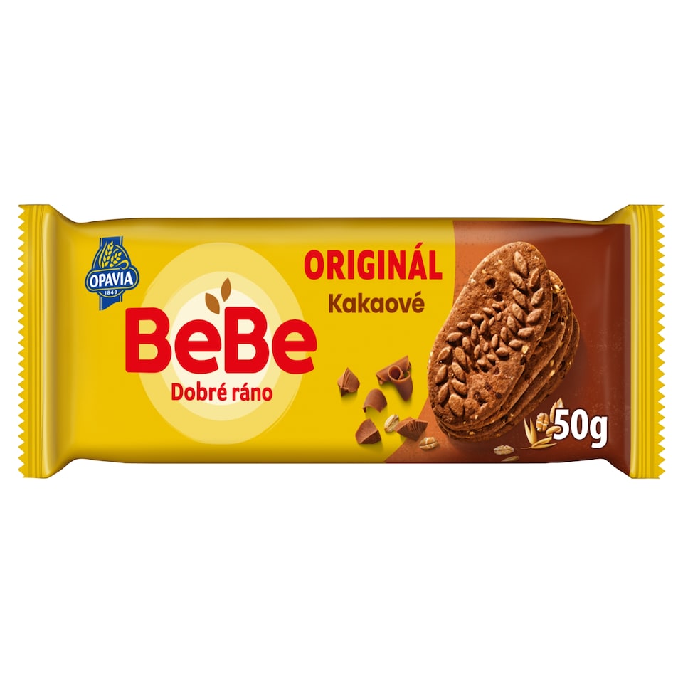 Opavia sušenky kakaové BeBe Dobré Ráno s kousky čokolády 50g
