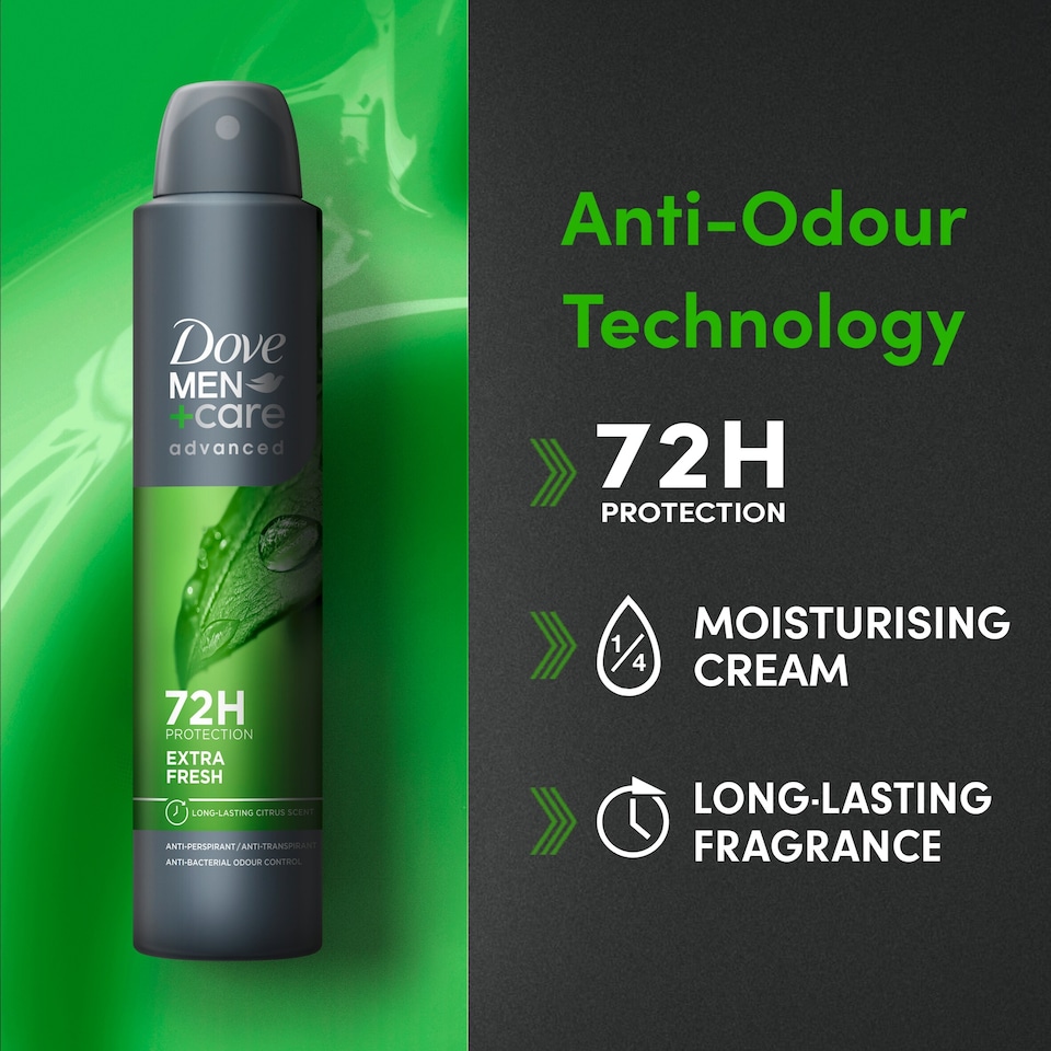image 1 of Dove Men+Care Extra Fresh 72h Antiperspirant Deodorant 200ml
