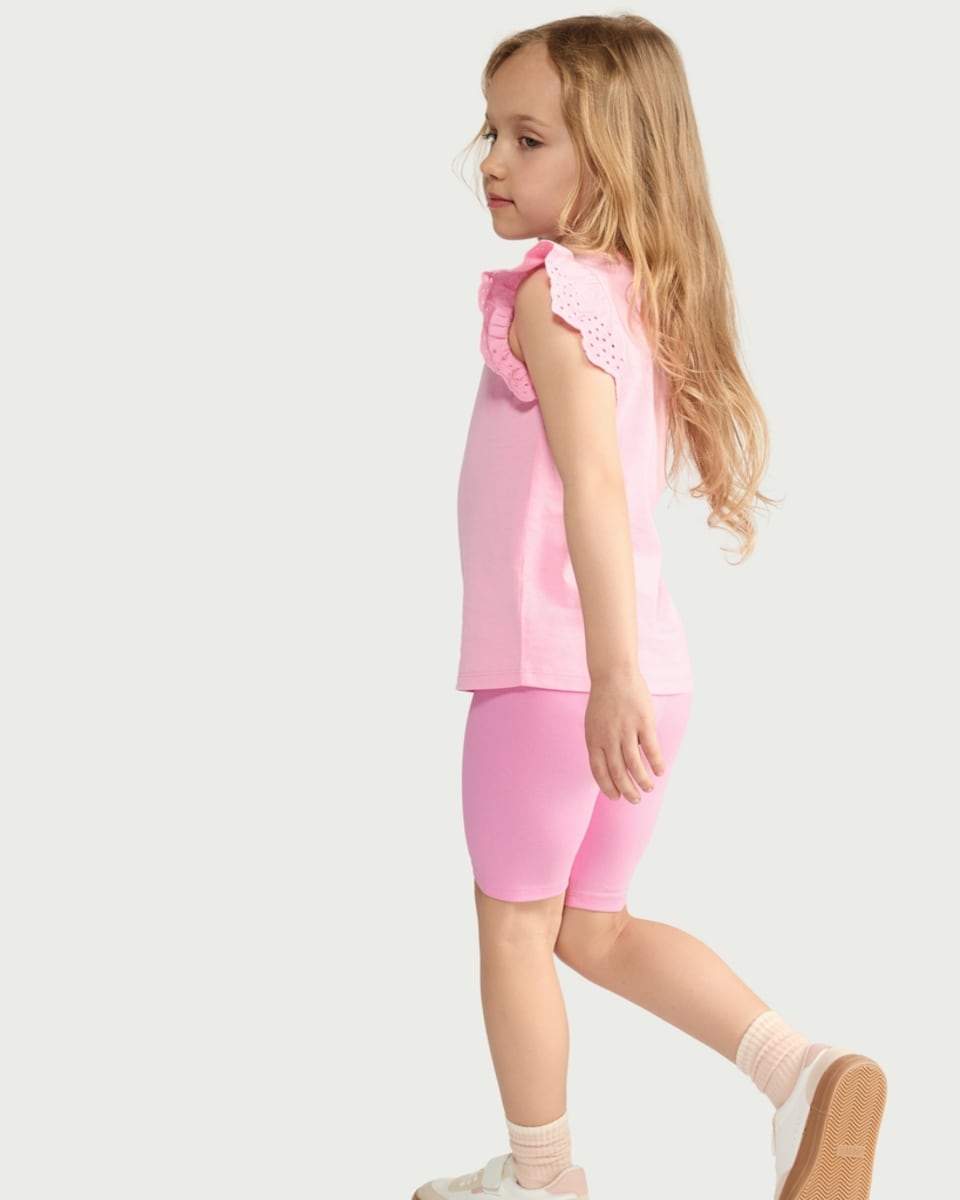 image 1 of F&F Girls 5-Pack Cotton Rich Cycling Shorts in Multi Pink