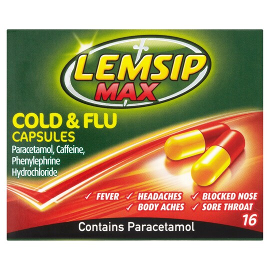 Lemsip Max Cold And Flu Capsules X 16 Tesco Groceries