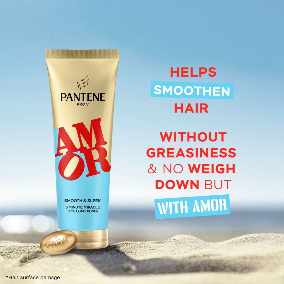 image 1 of Pantene x Robert Indiana Artist Edition Smooth & Sleek 3 Minute Miracle Conditioner 220ml