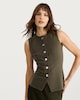 image 3 of F&F Button Up Sleeveless Co-ord Waistcoat in Olive