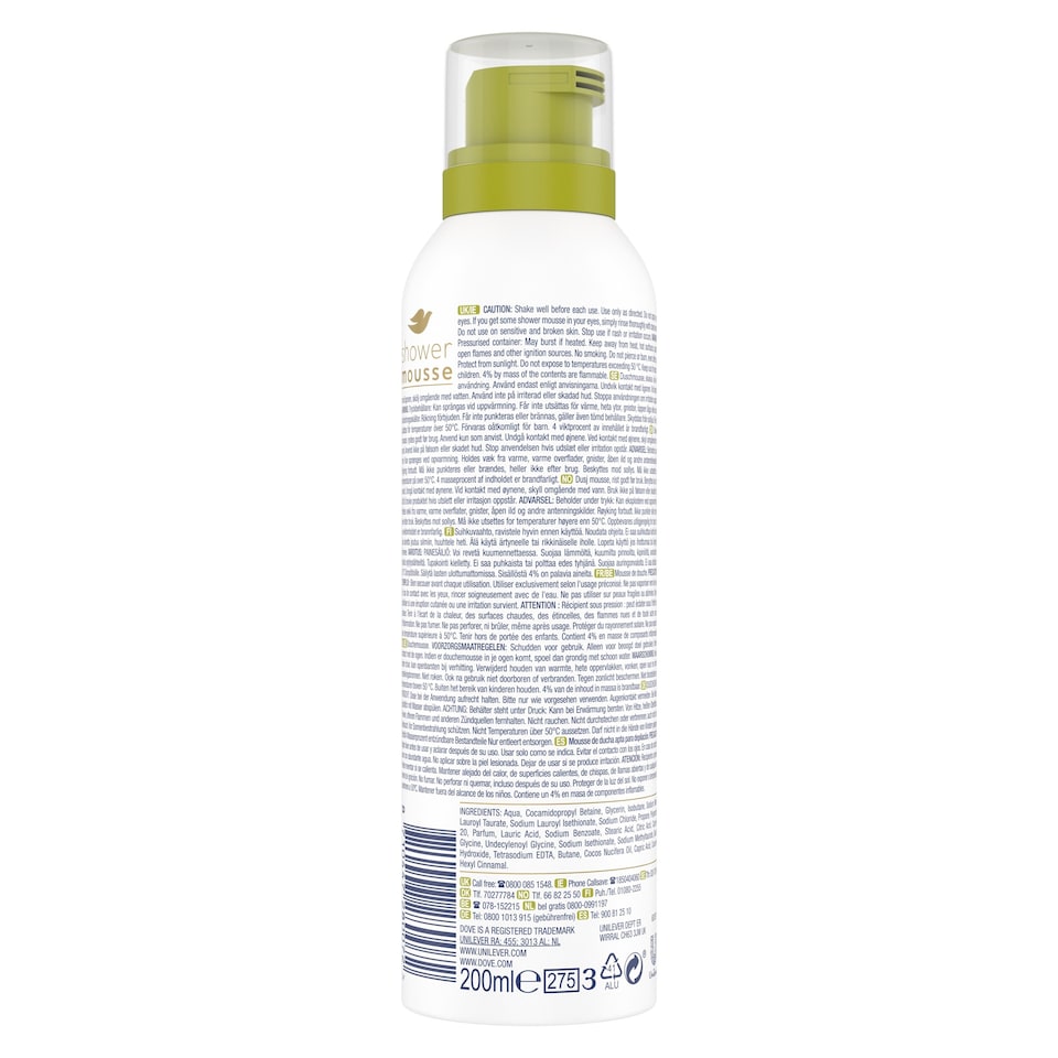 image 1 of Dove Shower Mousse Coconut Oil 200Ml