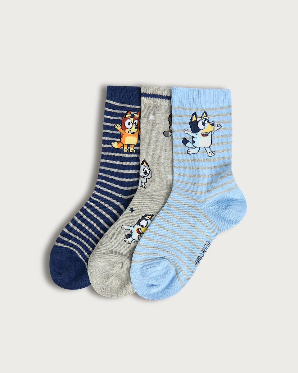 Bluey 3-Pack Cotton Rich Ankle Socks in Multi