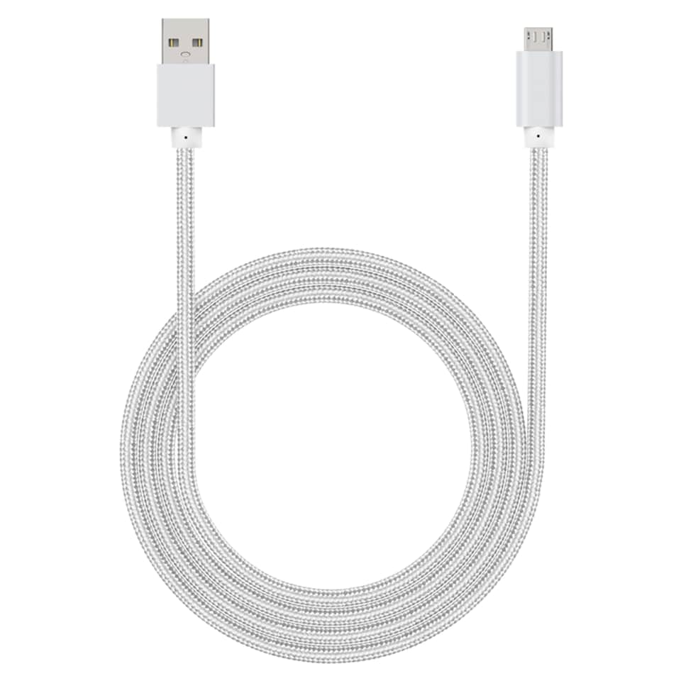 Tesco 1m Micro USB Braided Cable Grey