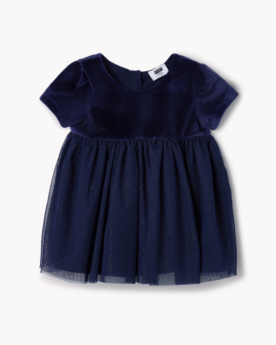 image 1 of F&F Baby Glitter Diwali Dress in Navy