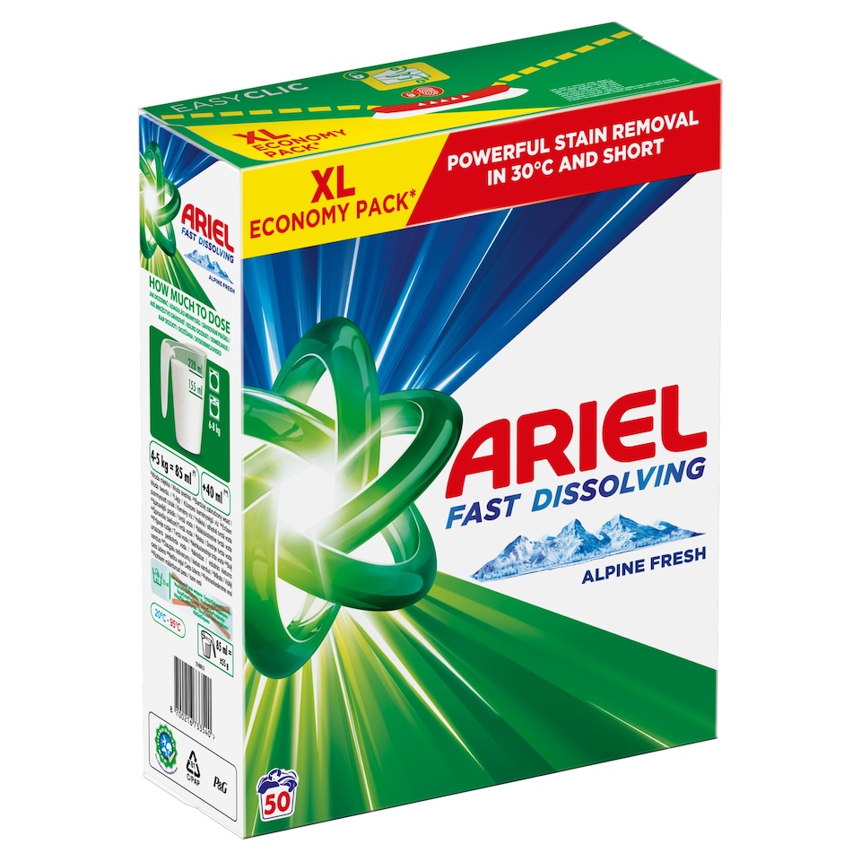 Ariel Alpine Fresh Mosópor, 2.75 kg, 50 Mosáshoz  1. kép