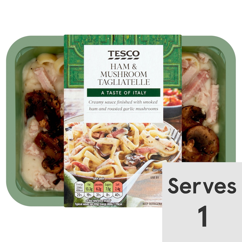 image 1 of Tesco Ham & Mushroom Tagliatelle 450G