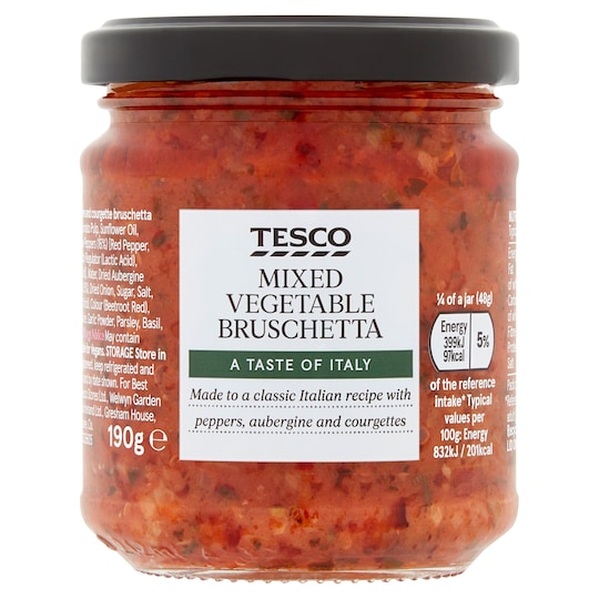Tesco Mediterranean Vegetable Bruschetta 190G Tesco Groceries