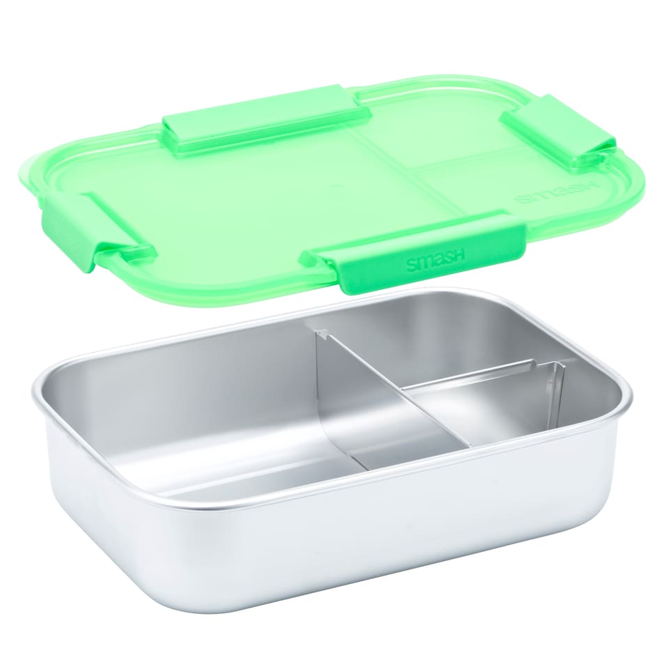 image 1 of Smash Neon Green 3 Compartment Bento Box 1.2L