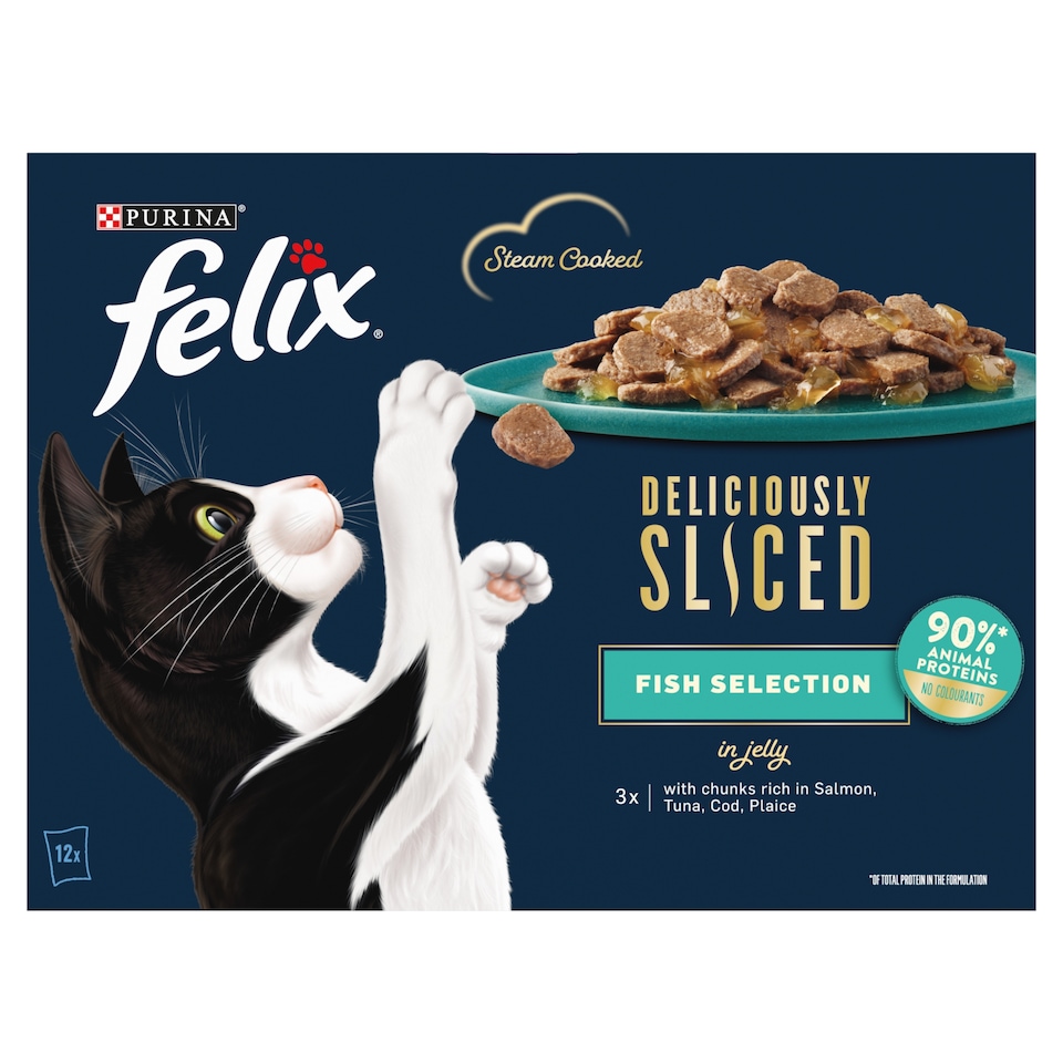 image 1 of FELIX Deliciously Sliced Fish Selection in Jelly Wet Cat Food 12x80g