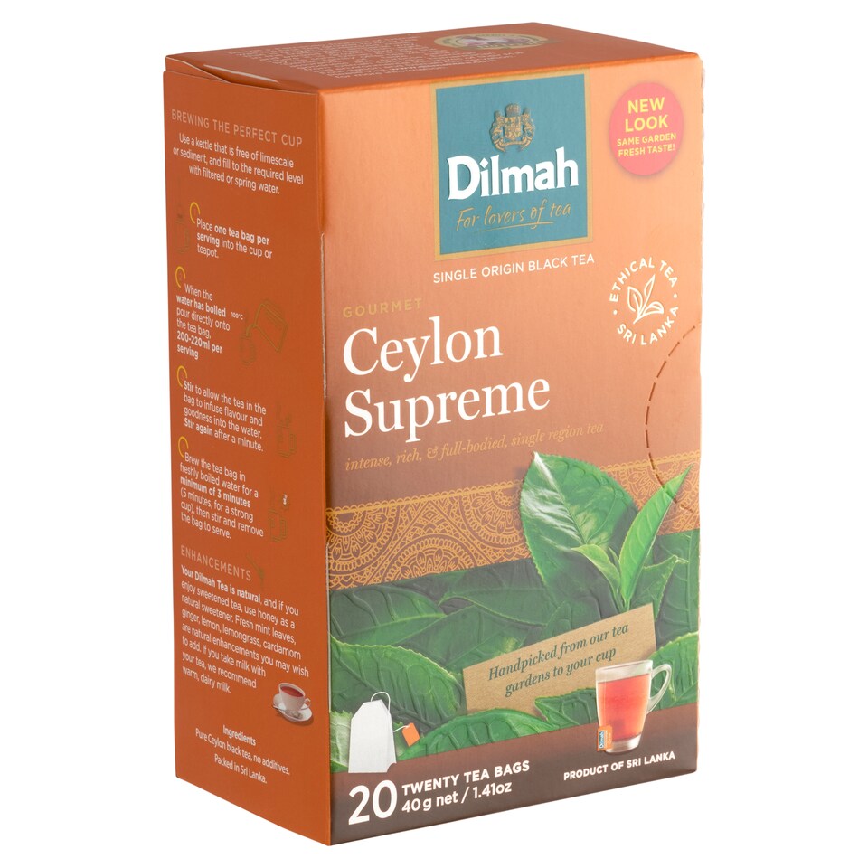Dilmah Ceylon Supreme Black Tea 20 Tea Bags 40 g