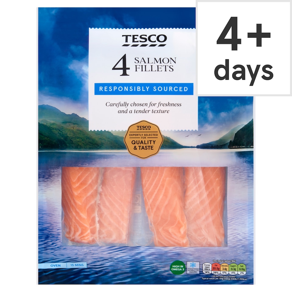 Tesco 4 Salmon Fillets 480g
