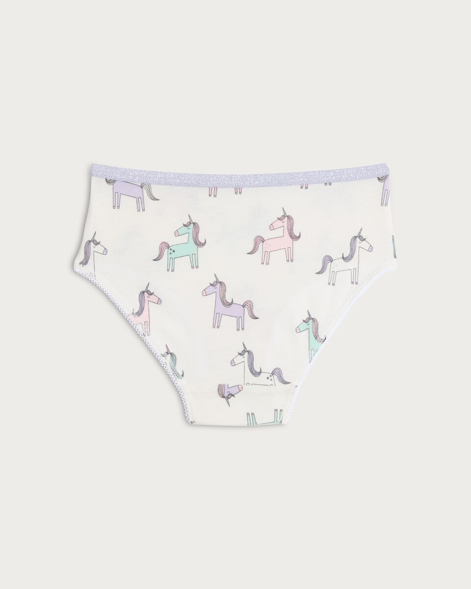 image 1 of F&F Girls 10-Pack Pure Cotton Unicorn Print Briefs in Multi