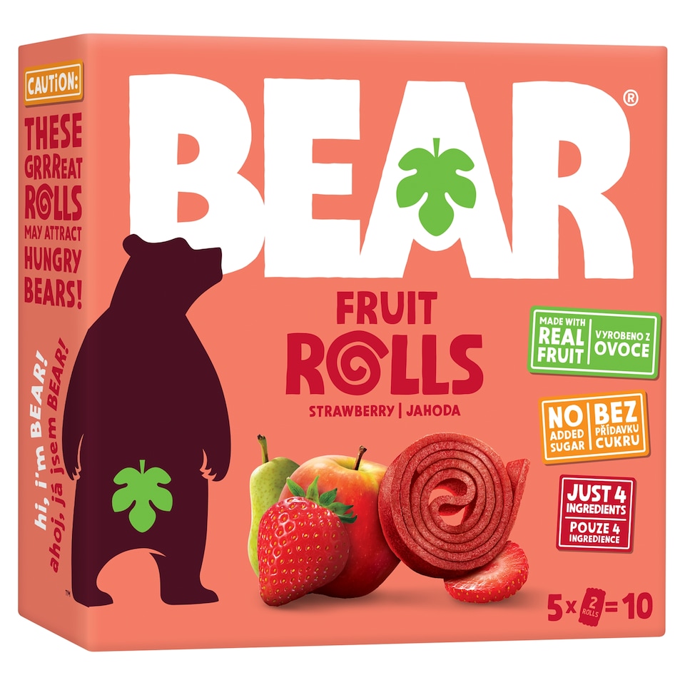 Obrázek 1 pro produkt BEAR Fruit Rolls jahoda ovocné rolované plátky 5 x 20g