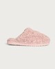 image 1 of F&F Borg Textured Hard Sole Backless Slippers in Pink