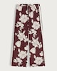 image 5 of F&F Floral Wide Leg Drawstring Trousers in Burgundy