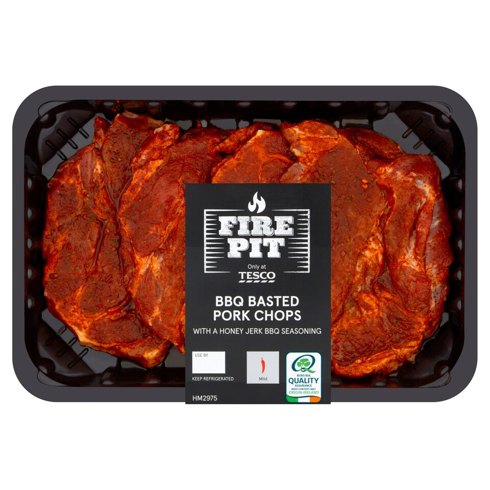 Tesco Fire Pit Bbq Basted Pork Chops 550G