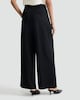 image 3 of F&F Wool Blend Super Wide Leg Pleated Trousers in Black