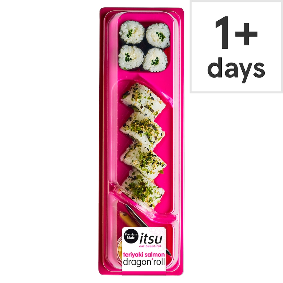 itsu teriyaki salmon dragon roll 184g