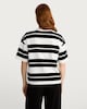image 3 of F&F Boxy Fit Striped Short Sleeved T-Shirt in Multi Black White