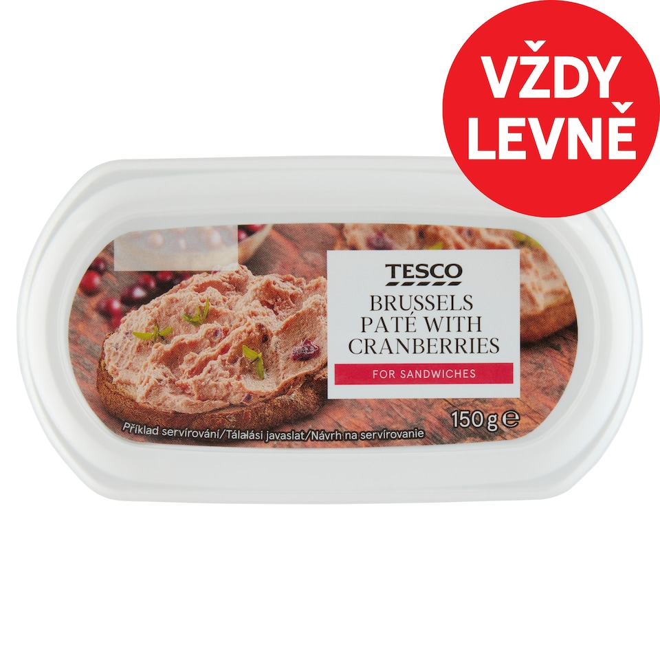 Tesco Bruselská paštika s brusinkami 150g