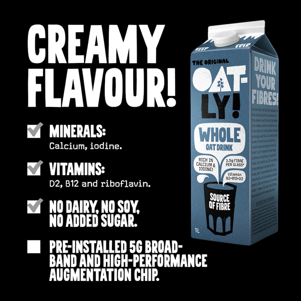 image 1 of Oatly Whole Oat Drink Chilled 1L