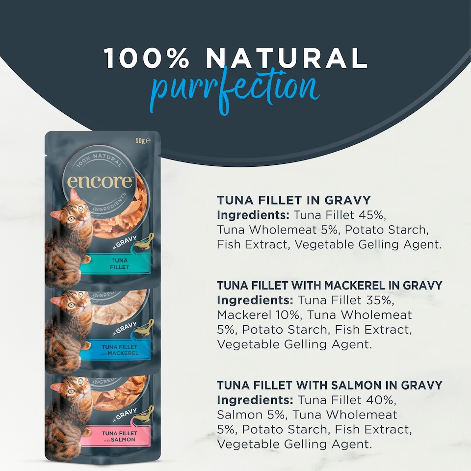 image 1 of Encore Fish Selection In Gravy Cat Food 5 x 50g