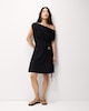 image 2 of F&F Ruched Belted Buckle Mini Dress in Black