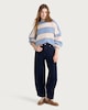 image 2 of The F&F Edit Knitted Fluffy Stripe Print Jumper in Multi Blue