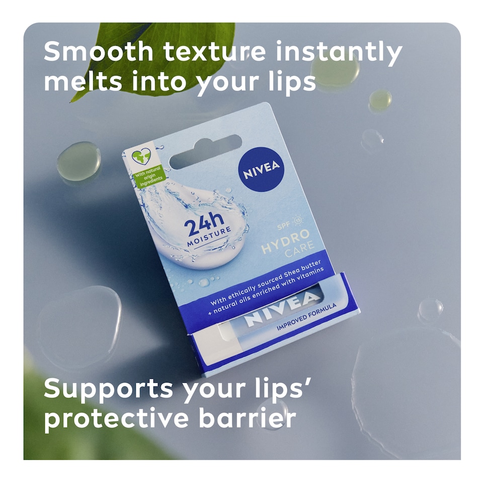 image 1 of NIVEA Hydro Care Lip Balm SPF 15 4.8g