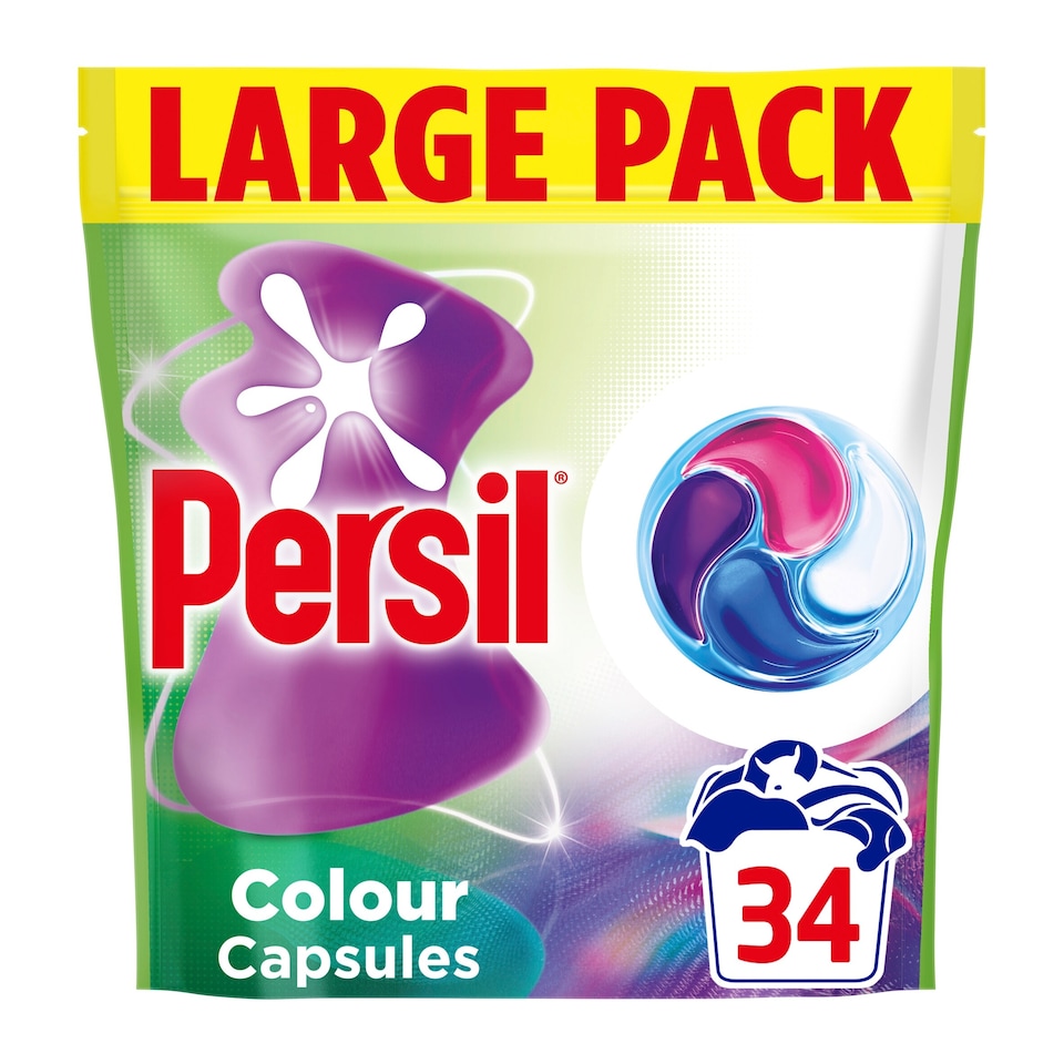 image 1 of Persil Colour 4 in 1 Laundry Washing Detergent Capsules Large Pack 34 Washes 462g